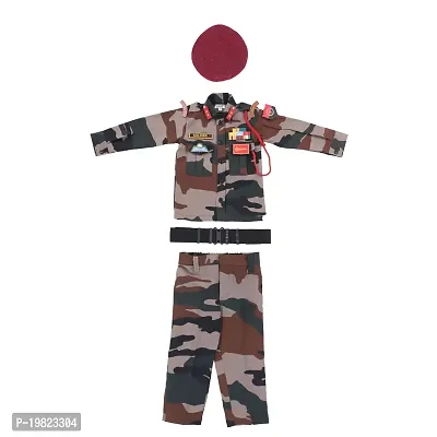 Raj Costume Army Dress for Kids, Indian Military Soldier, New Army Beret (3 Years)-thumb3