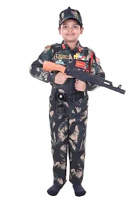 Raj Costume Army Dress for Kids, Indian Military Soldier, Jungle Print Full (3 Years)-thumb1