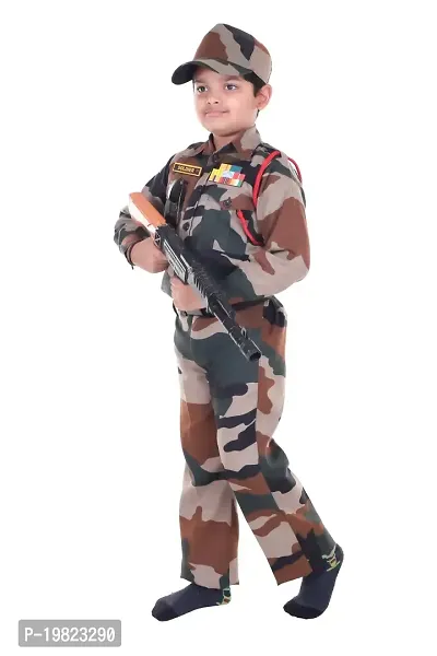 Raj Costume Army Dress for Kids, Indian Military Soldier, New Army Basic (3 Years)-thumb2