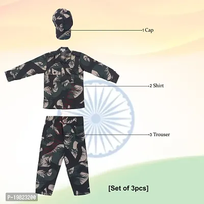 Raj Costume Army Dress for Kids, Indian Military Soldier, Jungle 3 Pcs (3 Years)-thumb4