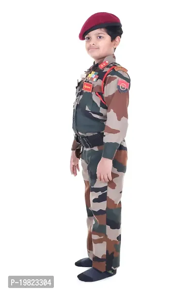 Raj Costume Army Dress for Kids, Indian Military Soldier, New Army Beret (3 Years)-thumb5