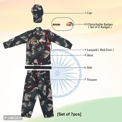 Raj Costume Army Dress for Kids, Indian Military Soldier, Jungle Print Basic (3 Years)-thumb4