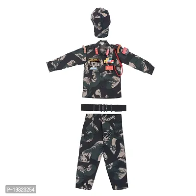 Raj Costume Army Dress for Kids, Indian Military Soldier, Jungle Print Full (3 Years)-thumb4