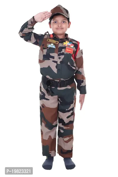 Raj Costume Army Dress for Kids, Indian Military Soldier, New Army Full (3 Years)