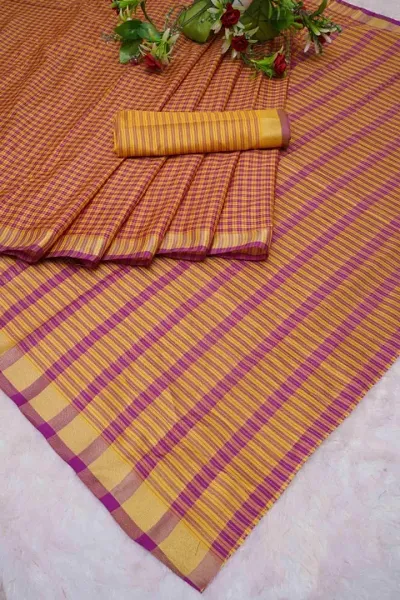 Must Have Art Silk Saree with Blouse piece 