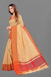 Cream Checked Printed Designer Partywear Saree-thumb2