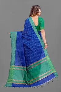 Blue Checked Printed Designer Partywear Saree-thumb1