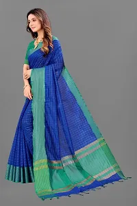 Blue Checked Printed Designer Partywear Saree-thumb2