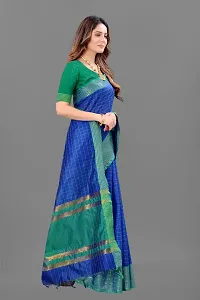 Blue Checked Printed Designer Partywear Saree-thumb3