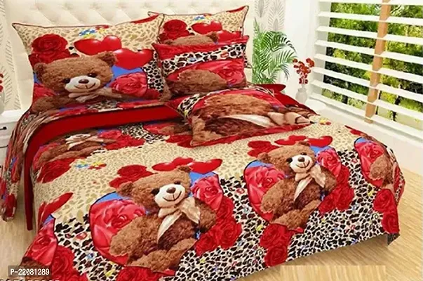 Comfortable Glace Cotton Printed Double Bedsheet With Pillow Covers