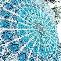 DRAVY HANDICRAFTS Tapestry Mandala Tapestry Wall Hanging Bedsheet Cotton Bedsheet Wall Tapestry Bed Wall Hanging Tapestry (Turquoise, Twin, Single (84x54 Inches))-thumb2