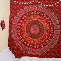 DRAVY HANDICRAFTS Tapestry Mandala Ombre Tapestry Wall Hanging Bedsheet Cotton Bedsheet Wall Tapestry Bed Wall Hanging Tapestry (Multicolour 3, Queen (100x90 Inches))-thumb1