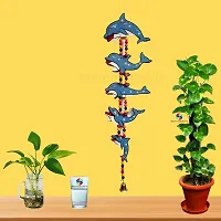 DRAVY HANDICRAFTS Dolphin Hanging Fish Handmade and Hand-Painted Main Door Latkan Toran For Pooja Garden Wall Hanging Balcony Decoration Items For Room Wall D?cor for Home (Length-26 inch) (Multicolour 2)-thumb4