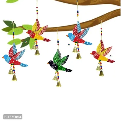 DRAVY HANDICRAFTS Bird Hanging Decor Home Decoration Main Door Garden Wall Hanging Latkan Decoration Show Piece Office Cafe Festival Decorative Wall Decor(Length-11 inch) (A 3)-thumb2