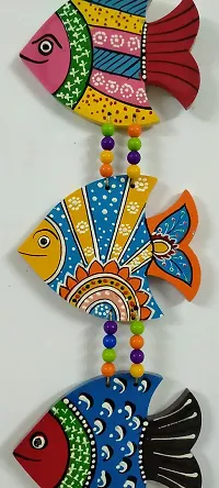 DRAVY HANDICRAFTS Fish Hanging Decor Home Decoration Main Door Garden Wall Hanging Latkan Decoration Show Piece Office Cafe Festival Decorative Wall Decor(Length-24 inch) (A9)-thumb2