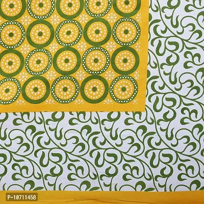 DRAVY HANDICRAFTS Cotton Double Bedsheet 300 TC Rajasthani Jaipuri Ahmadabad Traditional Printed Bedspread Bedcover Cotton Double Bedsheet with 2 Pillow Covers Size-90x84 Inches (Yellow)-thumb4