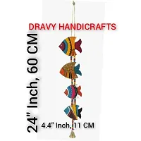 DRAVY HANDICRAFTS Hanging Fish Main Door Hanging Latkan Toran for Pooja Garden Balcony Wall Hanging Decoration Items for Room Wall D?cor for Home (Set of 2 Unit) (Length-24 inch) (Multicolour 4)-thumb2