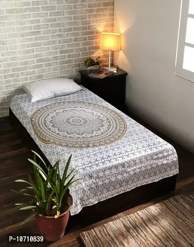 DRAVY HANDICRAFTS Cotton Mandala Ombre Wall Hanging Tapestry Bedsheet (White, Twin , 84x54 Inches)-thumb4