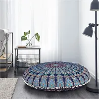 Jiya MURTI Arts Tapestry Pouf Floor Cotton Cushion Cover Ottoman Without Filler (Size- 32""X32"" inches Round)-thumb3