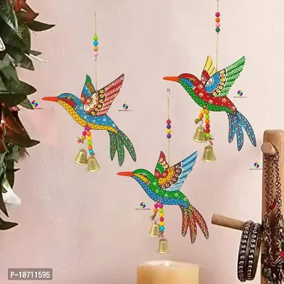 DRAVY HANDICRAFTS Bird Hanging for Decoration Main Door Garden Wall Hanging Balcony Decorative Items for Room Home Wall D?cor (Length-11 inch) (A 3)