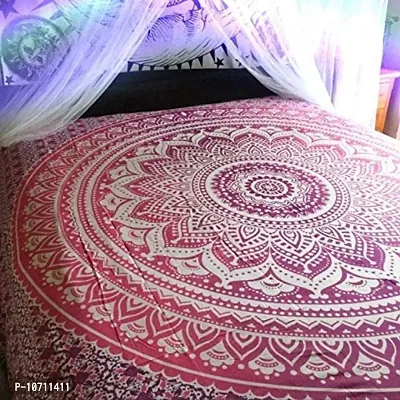 DRAVY HANDICRAFTS Cotton Tapestry Mandala Tapestry Wall Hanging Bedsheet Wall Hanging (Purple, Twin)-thumb4