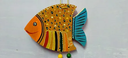 DRAVY HANDICRAFTS Fish Hanging Decor Home Decoration Main Door Garden Wall Hanging Latkan Decoration Show Piece Office Cafe Festival Decorative Wall Decor(Length-12 inch) (A3)-thumb3