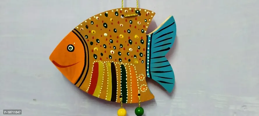 DRAVY HANDICRAFTS Fish Hanging Decor Home Decoration Main Door Garden Wall Hanging Latkan Decoration Show Piece Office Cafe Festival Decorative Wall Decor(Length-12 inch) (A3)-thumb4