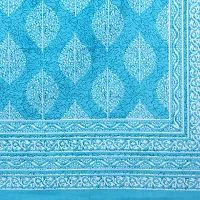 DRAVY HANDICRAFTS Tapestry Double Bedsheet Jaipuri Printed Bedsheet Rajasthani Bedsheet Bedspreads & Covers Double Bedsheet with Pillow Covers (Size-100x90 Inches) (Sea Green)-thumb2