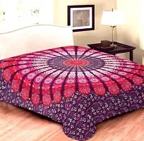 DRAVY HANDICRAFTS Tapestry Mandala Peacock Wing Tapestry Wall Hanging Bedsheet Cotton Bedsheet Wall Tapestry Bed Cover Wall Hanging Tapestry (Lavender, Queen (100x90 Inches))-thumb1