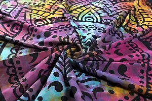 DRAVY HANDICRAFTS Tapestry Mandala Ombre Tapestry Wall Hanging Bedsheet Cotton Bedsheet Wall Tapestry Bed Wall Hanging Tapestry (Multicolour 7, Twin (84x54 Inches))-thumb2