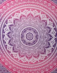 DRAVY HANDICRAFTS Tapestry Mandala Ombre Cotton Bedsheet Wall Hanging (Purple, Twin-84x54 Inches)-thumb4