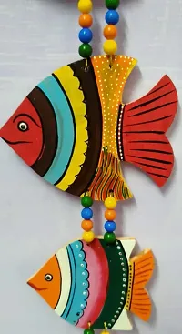 DRAVY HANDICRAFTS Hanging Fish Main Door Hanging Latkan Toran for Pooja Garden Balcony Wall Hanging Decoration Items for Room Wall D?cor for Home (Set of 2 Unit) (Length-24 inch) (Multicolour 4)-thumb1