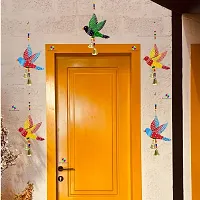 DRAVY HANDICRAFTS Bird Hanging Decor Home Decoration Main Door Garden Wall Hanging Latkan Decoration Show Piece Office Cafe Festival Decorative Wall Decor(Length-11 inch) (A2)-thumb3