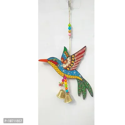 DRAVY HANDICRAFTS Bird Kingfisher Hanging Decor Home Decoration Main Door Garden Wall Hanging Latkan Decoration Show Piece Office Cafe Festival Decorative Wall Decor(Length-11 inch) (A5)-thumb5