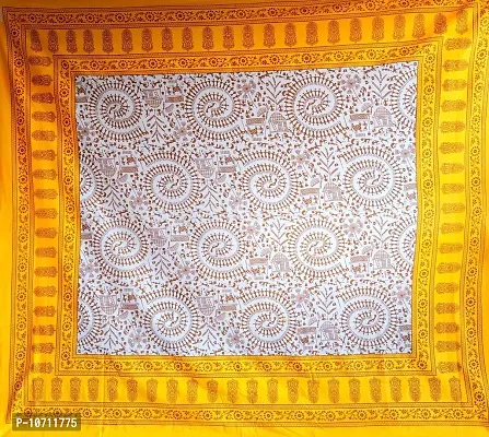 DRAVY HANDICRAFTS Double Bedsheet Rajasthani Jaipuri Traditional Printed Bedspread Bedcover Cotton Double Bedsheet with 2 Pillow Covers Size-90x84 Inches (A 11, Double, Queen)-thumb3