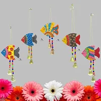 DRAVY HANDICRAFTS Hanging Fish Main Door Latkan Toran for Pooja Garden Decor Wall Hanging Balcony Decoration Hanging Decorative Items for Room Wall D?cor for Home (Set of 4 Unit) (Length-12 inch)-thumb2