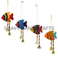 DRAVY HANDICRAFTS Hanging Fish Handmade and Hand-Painted Main Door Latkan Toran For Pooja Garden Wall Hanging Balcony Decoration Items For Room Wall D?cor for Home (Set Of 4 Unit) (Length-12 inch) (Multicolour 5)-thumb3