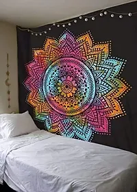 DRAVY HANDICRAFTS Tapestry Mandala Ombre Tapestry Wall Hanging Bedsheet Cotton Bedsheet Wall Tapestry Bed Wall Hanging Tapestry (Multicolour 7, Twin (84x54 Inches))-thumb3