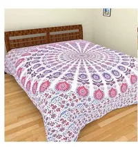 DRAVY HANDICRAFTS Tapestry Mandala Peacock Wing Tapestry Wall Hanging Bedsheet Cotton Bedsheet Wall Tapestry Bed Cover Wall Hanging Tapestry (Pink, Twin (84X54 Inches))-thumb1