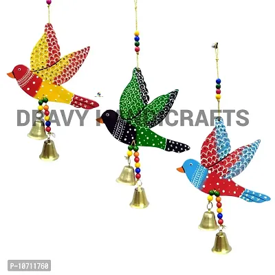 DRAVY HANDICRAFTS Bird Hanging Decor Home Decoration Main Door Garden Wall Hanging Latkan Decoration Show Piece Office Cafe Festival Decorative Wall Decor(Length-11 inch) (A 1)-thumb3