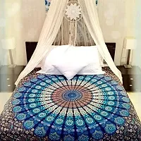 DRAVY HANDICRAFTS Tapestry Mandala Ombre Wall Hanging Cotton Bedsheet (Multicolor 2, Queen, 100x90 Inches)-thumb2