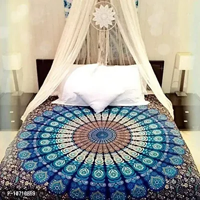 DRAVY HANDICRAFTS Tapestry Mandala Ombre Wall Hanging Cotton Bedsheet (Multicolor 2, Queen, 100x90 Inches)-thumb3