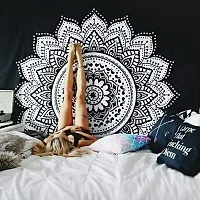 DRAVY HANDICRAFTS Mandala Ombre Cotton Wall Hanging Tapestry (Black, Twin - 84x54 Inches)-thumb2