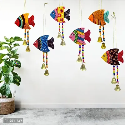 DRAVY HANDICRAFTS Hanging Fish Handmade and Hand-Painted Main Door Latkan Toran for Pooja Garden Wall Hanging Balcony Decoration Items for Room Wall D?cor for Home (Multicolour 11)-thumb2