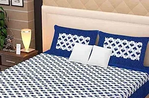 DRAVY HANDICRAFTS Double Bedsheet Rajasthani Jaipuri Traditional Printed Bedspread Bedcover Cotton Double Bedsheet with 2 Pillow Covers Size-90x84 Inches (A 5, Double, Queen)-thumb3