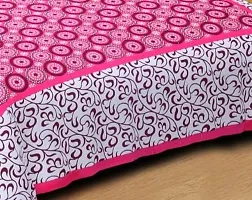 DRAVY HANDICRAFTS 300 TC Cotton Dobule Bedsheet Rajasthani Jaipuri Traditional Printed Bedspread Bedcover with 2 Pillow Covers (Pink, Double (100x90 inches))-thumb1