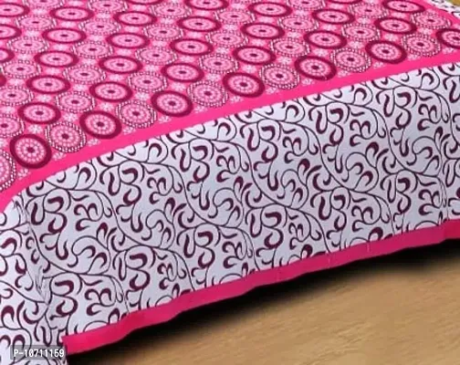 DRAVY HANDICRAFTS 300 TC Cotton Dobule Bedsheet Rajasthani Jaipuri Traditional Printed Bedspread Bedcover with 2 Pillow Covers (Pink, Double (100x90 inches))-thumb2