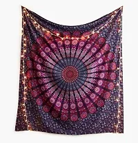 DRAVY HANDICRAFTS Tapestry Mandala Peacock Wing Tapestry Wall Hanging Bedsheet Cotton Bedsheet Wall Tapestry Bed Cover Wall Hanging Tapestry (Lavender, Queen (100x90 Inches))-thumb2