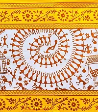 DRAVY HANDICRAFTS Double Bedsheet Rajasthani Jaipuri Traditional Printed Bedspread Bedcover Cotton Double Bedsheet with 2 Pillow Covers Size-90x84 Inches (A 11, Double, Queen)-thumb1