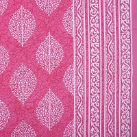 DRAVY HANDICRAFTS 300 TC Poddha Cotton Dobule Bedsheet Rajasthani Jaipuri Traditional Printed Bedspread Bedcover with 2 Pillow Covers (Pink, Double (100x90 Inches))-thumb2